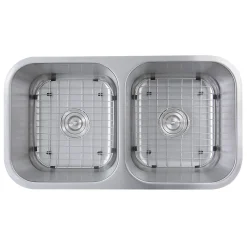 Nantucket Sinks Sconset 33" Stainless Steel Kitchen Sink, 16 Gauge, 50/50 Double Bowl, NS10i-16