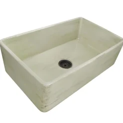 Nantucket Sinks Vineyard 33" Fireclay Farmhouse Sink, Light Green, FCFS3320S-ShabbyGreen