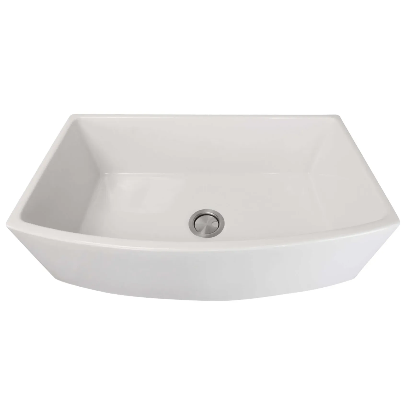 Nantucket Sinks Vineyard 33" Fireclay Farmhouse Sink, White, FCFS3320CA-W