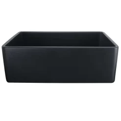 Nantucket Sinks Vineyard 30" Fireclay Farmhouse Sink with Accessories, Matte Black, FCFS3020S-MatteBlack