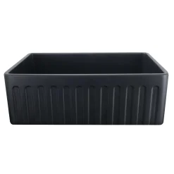 Nantucket Sinks Vineyard 30" Fireclay Farmhouse Sink with Accessories, Matte Black, FCFS3020S-MatteBlack