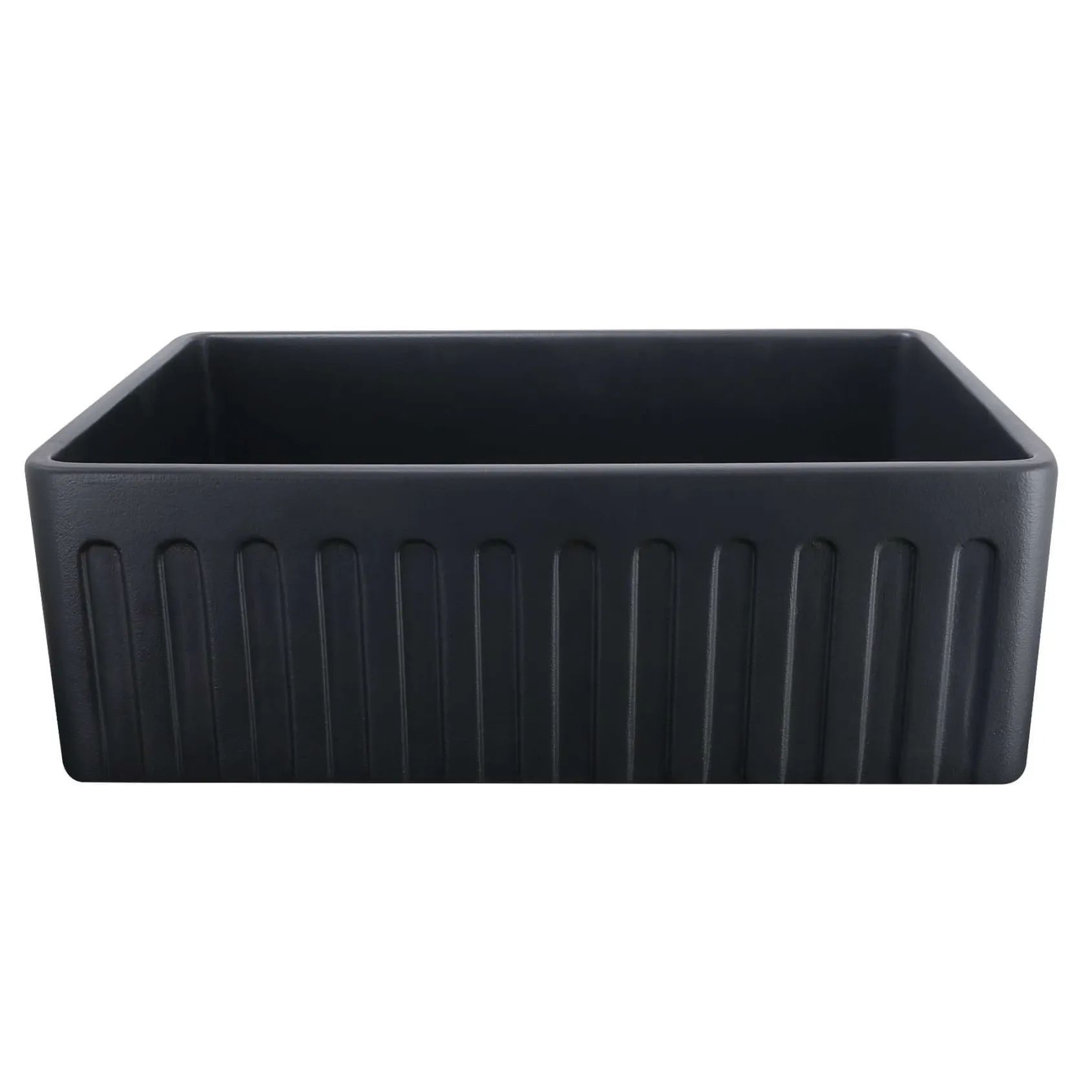 Nantucket Sinks Vineyard 30" Fireclay Farmhouse Sink with Accessories, Matte Black, FCFS3020S-MatteBlack