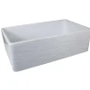 Nantucket Sinks Vineyard 33" Fireclay Farmhouse Sink, White, FCFS3320S-W-Waves