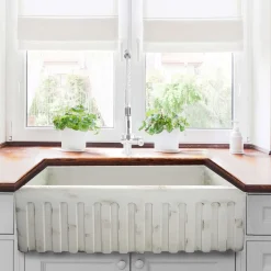 Nantucket Sinks Vineyard 33" Fireclay Farmhouse Sink, Pale Yellow, FCFS3320S-ShabbyStraw