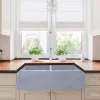 Nantucket Sinks Vineyard 33" Fireclay Farmhouse Sink, Double Bowl, Light Blue, FCFS3318D-ShabbySugar