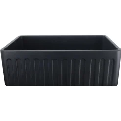 Nantucket Sinks Vineyard 33" Fireclay Farmhouse Sink with Accessories, Matte Black, FCFS3320S-MatteBlack