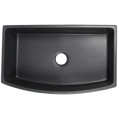Nantucket Sinks Vineyard 33" Fireclay Farmhouse Sink with Accessories, Matte Black, FCFS3320CA-MB