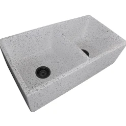 Nantucket Sinks Vineyard 33" Fireclay Farmhouse Sink, Double Bowl, Various neutrals, FCFS3318D-PietraSarda