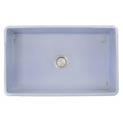 Nantucket Sinks Vineyard 33" Fireclay Farmhouse Sink, Light Blue, FCFS3320S-ShabbySugar