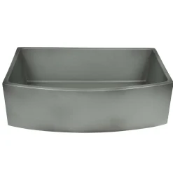 Nantucket Sinks Vineyard 33" Fireclay Farmhouse Sink with Accessories, Concrete, FCFS3320CA-C