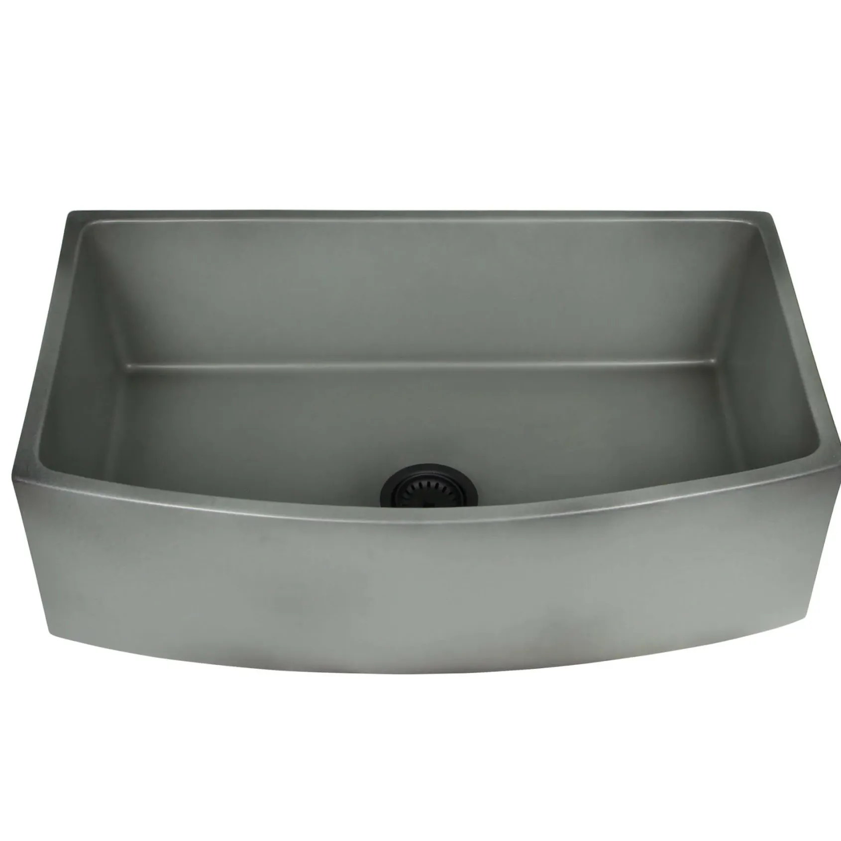 Nantucket Sinks Vineyard 33" Fireclay Farmhouse Sink with Accessories, Concrete, FCFS3320CA-C
