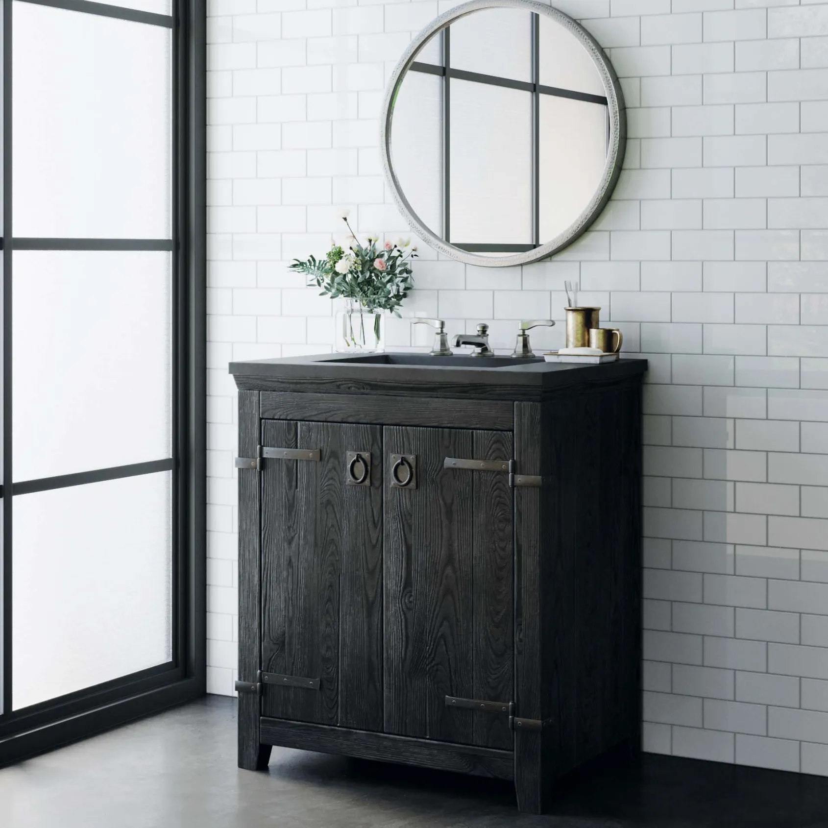 Native Trails 30" Americana Freestanding Vanity Base in Anvil, VNB308