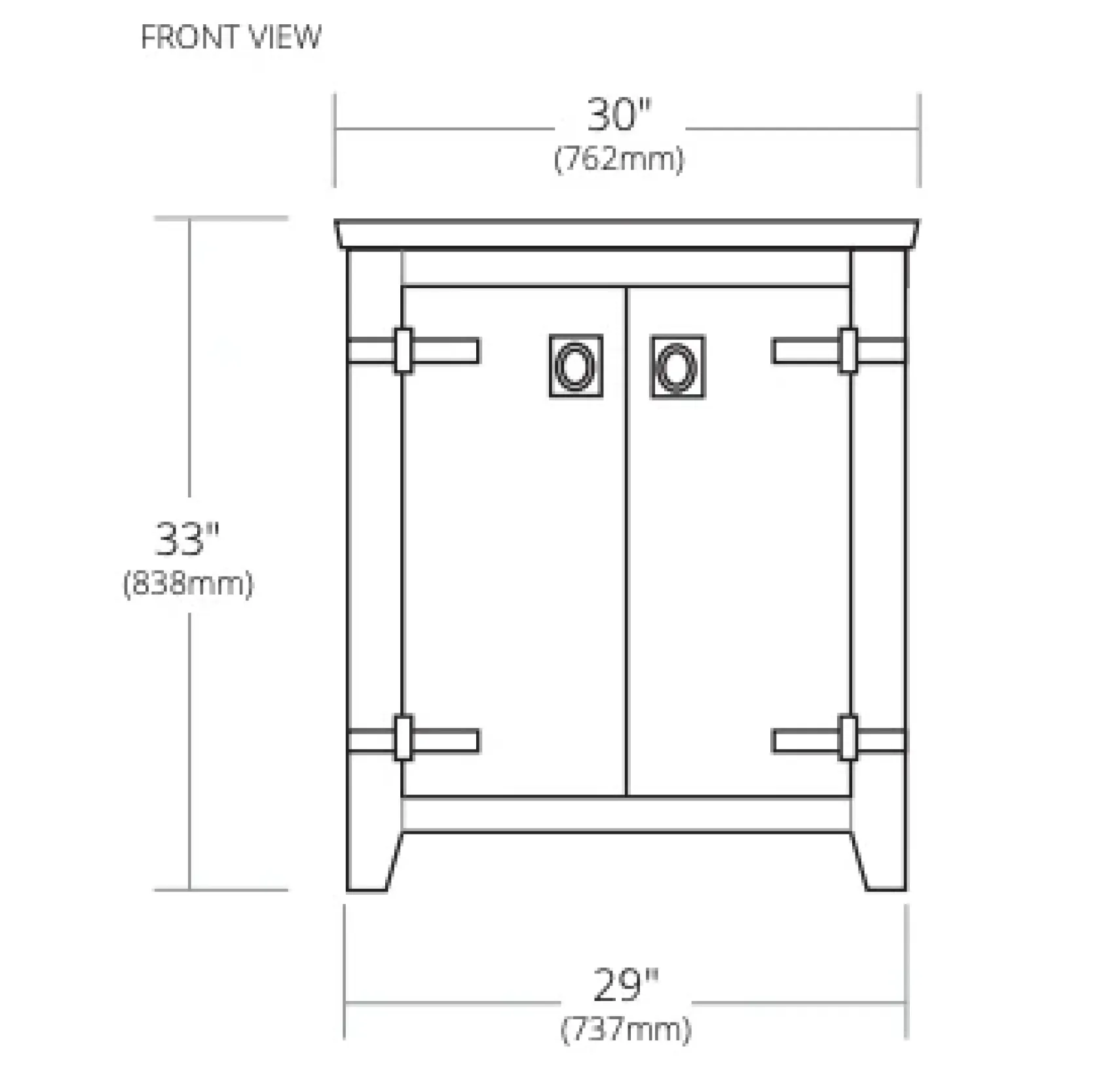 Native Trails 30" Americana Freestanding Vanity Base in Anvil, VNB308