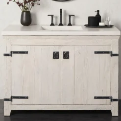 Native Trails 48" Americana Freestanding Rustic Vanity Base in Whitewash, Reclaimed Wood, VNB480