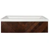 Native Trails 36" Cabernet Floating Vanity with NativeStone Trough in Pearl, VNW194-NSL3619-P