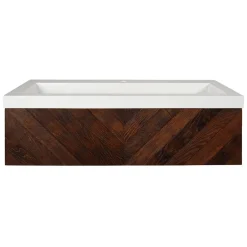 Native Trails 36" Cabernet Floating Vanity with NativeStone Trough in Pearl, VNW194-NSL3619-P