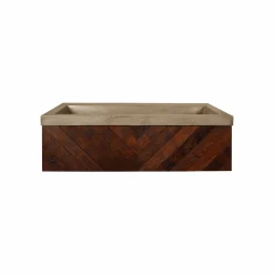 Native Trails 36" Cabernet Floating Vanity with NativeStone Trough in Earth, VNW194-NSL3619-E