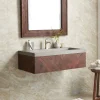 Native Trails 36" Cabernet Floating Vanity with NativeStone Trough in Ash, VNW194-NSL3619-A