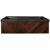Native Trails 36" Cabernet Floating Vanity with NativeStone Trough in Slate, VNW194-NSL3619-S