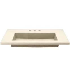 Native Trails 36" Capistrano ADA NativeStone Vanity Top and Trough Sink in Sand, 3 Faucet Holes, NSVT36-D