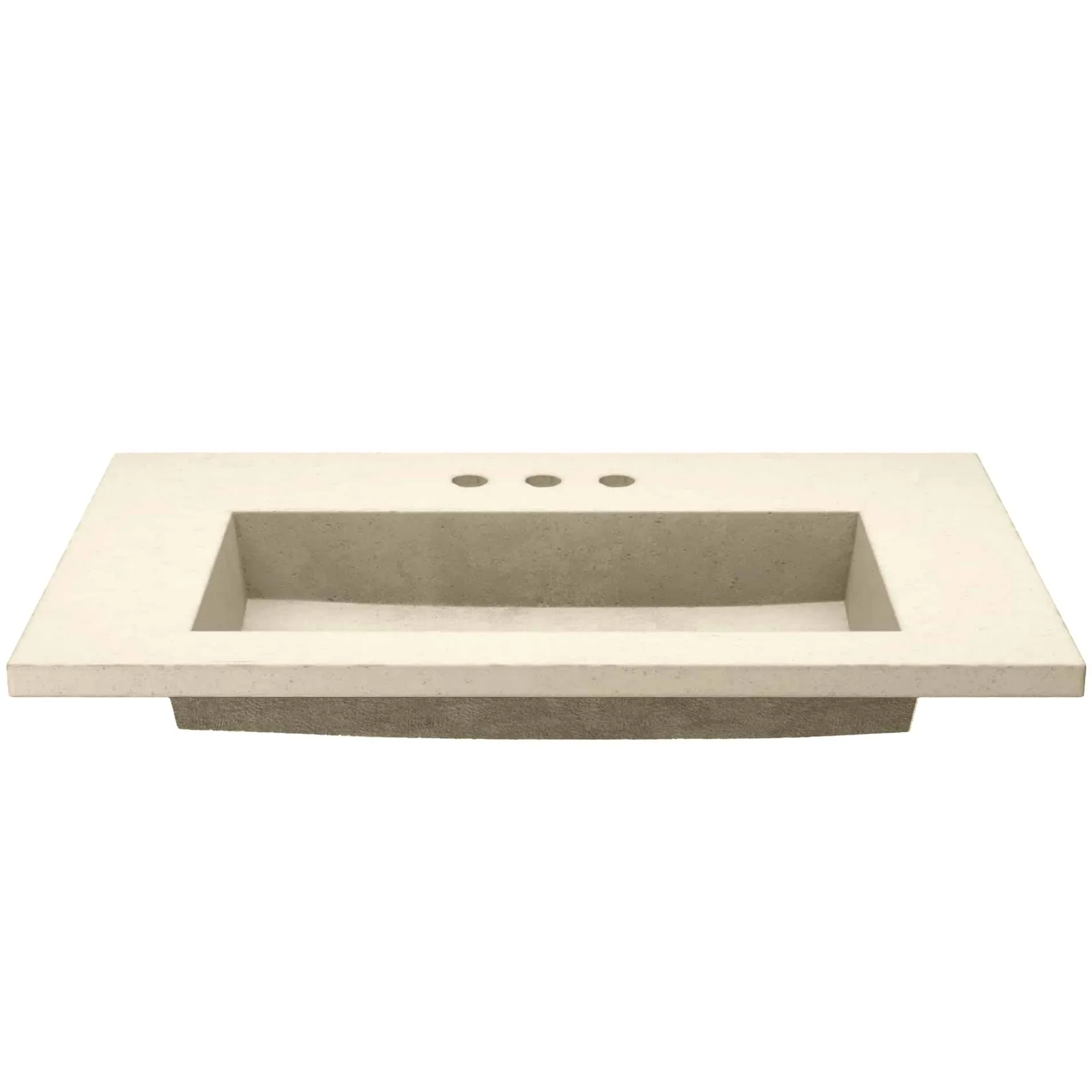 Native Trails 36" Capistrano ADA NativeStone Vanity Top and Trough Sink in Sand, 3 Faucet Holes, NSVT36-D