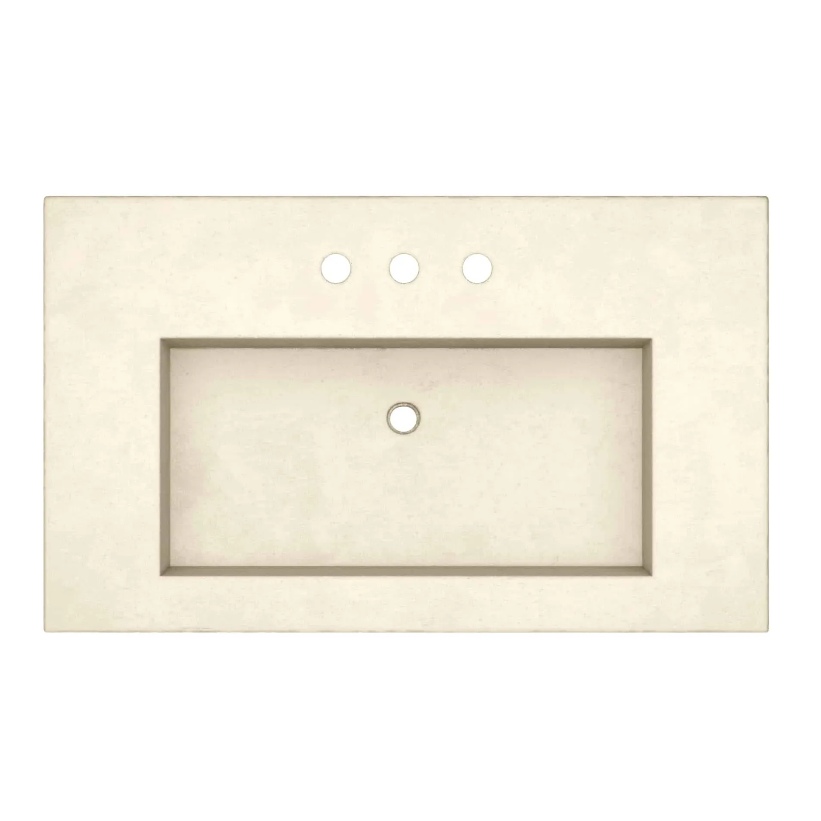 Native Trails 36" Capistrano ADA NativeStone Vanity Top and Trough Sink in Sand, 3 Faucet Holes, NSVT36-D