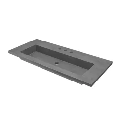 Native Trails 48" Capistrano ADA Vanity Top with Integral Trough Sink in Slate, 8" Widespread Faucet Cutout, NSVT48-S