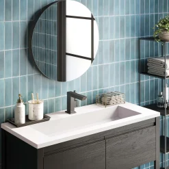 Native Trails 48" Capistrano ADA Vanity Top with Integral Trough Sink in Pearl, Single Faucet Cutout, NSVT48-P1