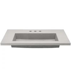 Native Trails 36" Capistrano ADA Vanity Top with Integral Trough Sink in Ash, 8" Widespread Faucet Cutout, NSVT36-A