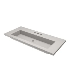 Native Trails 48" Capistrano ADA Vanity Top with Integral Trough Sink in Ash, 8" Widespread Faucet Cutout, NSVT48-A