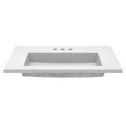 Native Trails 36" Capistrano ADA Vanity Top with Integral Trough Sink in Pearl, 8" Widespread Faucet Cutout, NSVT36-P