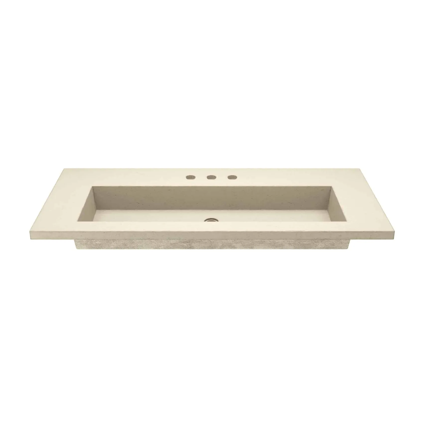 Native Trails 48" Capistrano ADA NativeStone Vanity Top and Trough Sink in Sand, 3 Faucet Holes, NSVT48-D