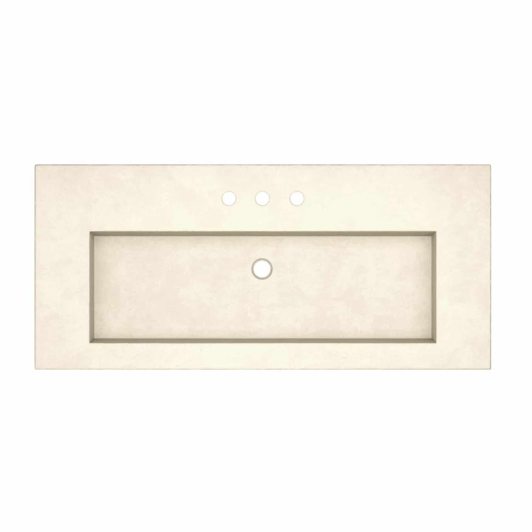 Native Trails 48" Capistrano ADA NativeStone Vanity Top and Trough Sink in Sand, 3 Faucet Holes, NSVT48-D