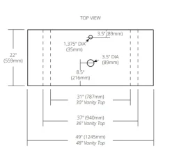 Native Trails 48" Carrara Vanity Top, Vessel with Single Faucet Hole, VT48-V-CA-1