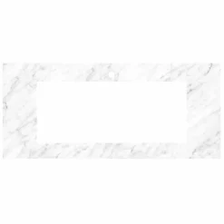 Native Trails 48" Carrara Vanity Top, 34x14 Cutout for Trough with Single or No Faucet Hole, VT48-T3414-CA-1