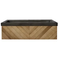 Native Trails 36" Chardonnay Floating Vanity with NativeStone Trough in Slate, VNW191-NSL3619-S