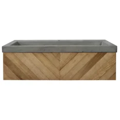 Native Trails 36" Chardonnay Floating Vanity with NativeStone Trough in Ash, VNW191-NSL3619-A