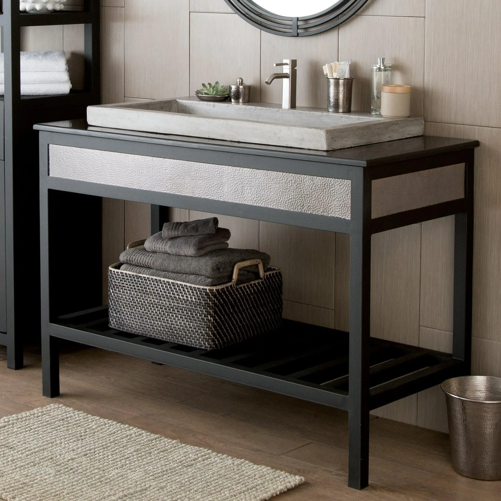 Native Trails 48" Cuzco Freestanding Vanity Base in Brushed Nickel, VNR485