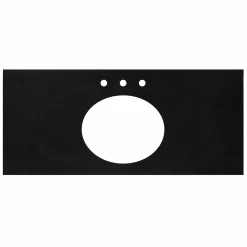 Native Trails 48" Native Stone ADA Vanity Top, Charcoal, Oval with 3 Faucet Holes, VT48-O1714-C-3