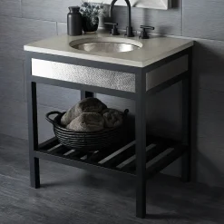 Native Trails 30" NativeStone Vanity Top, Ash, Oval with 3 Faucet Holes, VT30-O1714-A-3