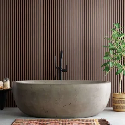 Native Trails 66" NativeStone Concrete Avalon Freestanding Bathtub, Ash, NST6636-A