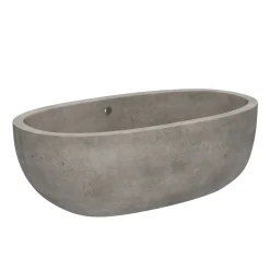 Native Trails 66" NativeStone Concrete Avalon Freestanding Bathtub, Ash, NST6636-A