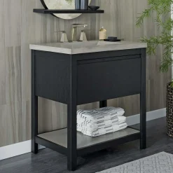 Native Trails 30" NativeStone Palomar Vanity Top with Integral Sink in Ash - Single Faucet Cutout, NSVNT30-A1
