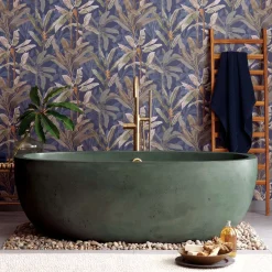 Native Trails 66" NativeStone Concrete Avalon Freestanding Bathtub, Forest, NST6636-F