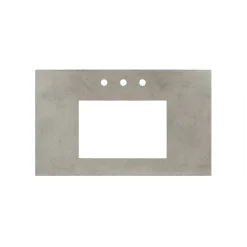 Native Trails 36" NativeStone Vanity Top, Ash, Rectangle 18x12 with 3 Faucet Holes, VT36-R1812-A-3