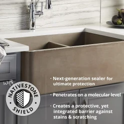 Native Trails 48" NativeStone Vanity Top, Pearl, Rectangle 18x12 with Single Faucet Hole, VT48-R1812-P-1