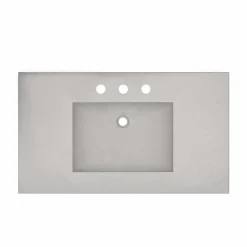 Native Trails 36" NativeStone Palomar Vanity Top with Integral Sink in Ash - 8" Widespread Cutout, NSVNT36-A