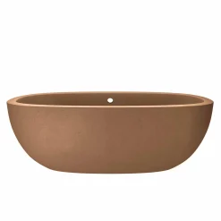 Native Trails 72" NativeStone Concrete Avalon Freestanding Bathtub, Terracotta, NST7236-T