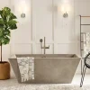 Native Trails 66" NativeStone Concrete Mendocino Bathtub, Ash, NST6634-A