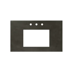 Native Trails 36" NativeStone Vanity Top, Slate, Rectangle 18x12 with 3 Faucet Holes, VT36-R1812-S-3
